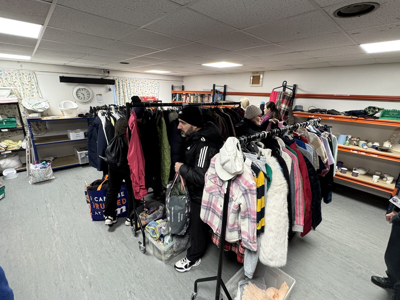Clothes and dishes section