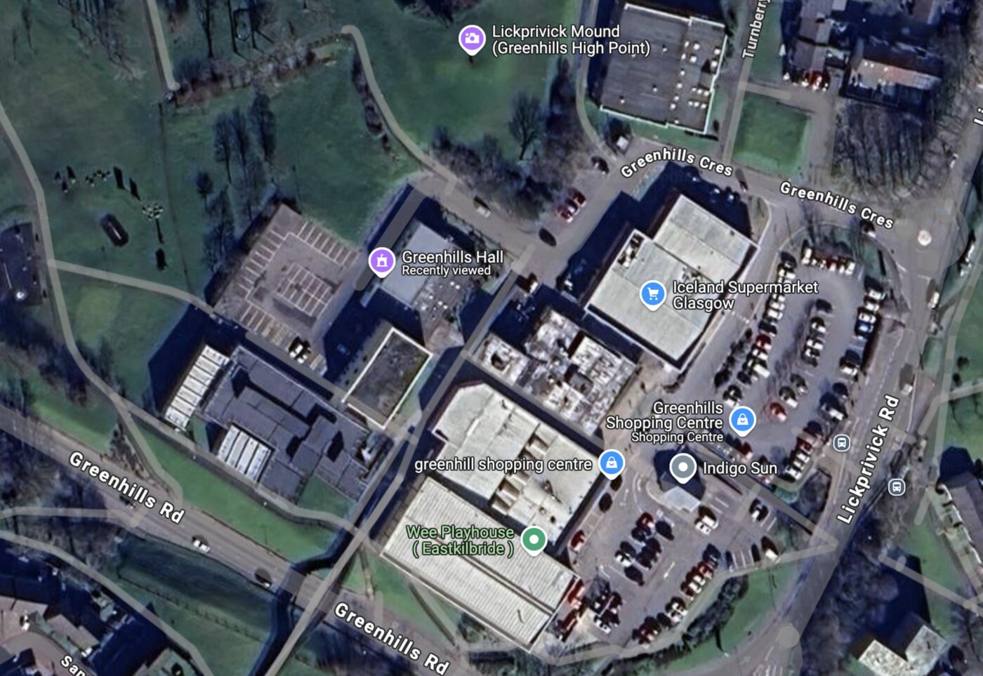 Map showing the location of the Greenhills Community Hub